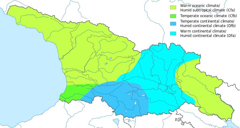 Mapa klimatyczna Gruzji